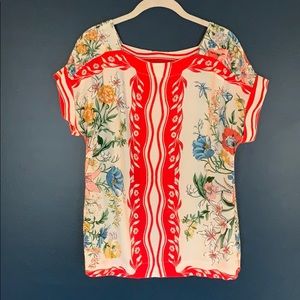 Maeve linen blouse floral T shirt